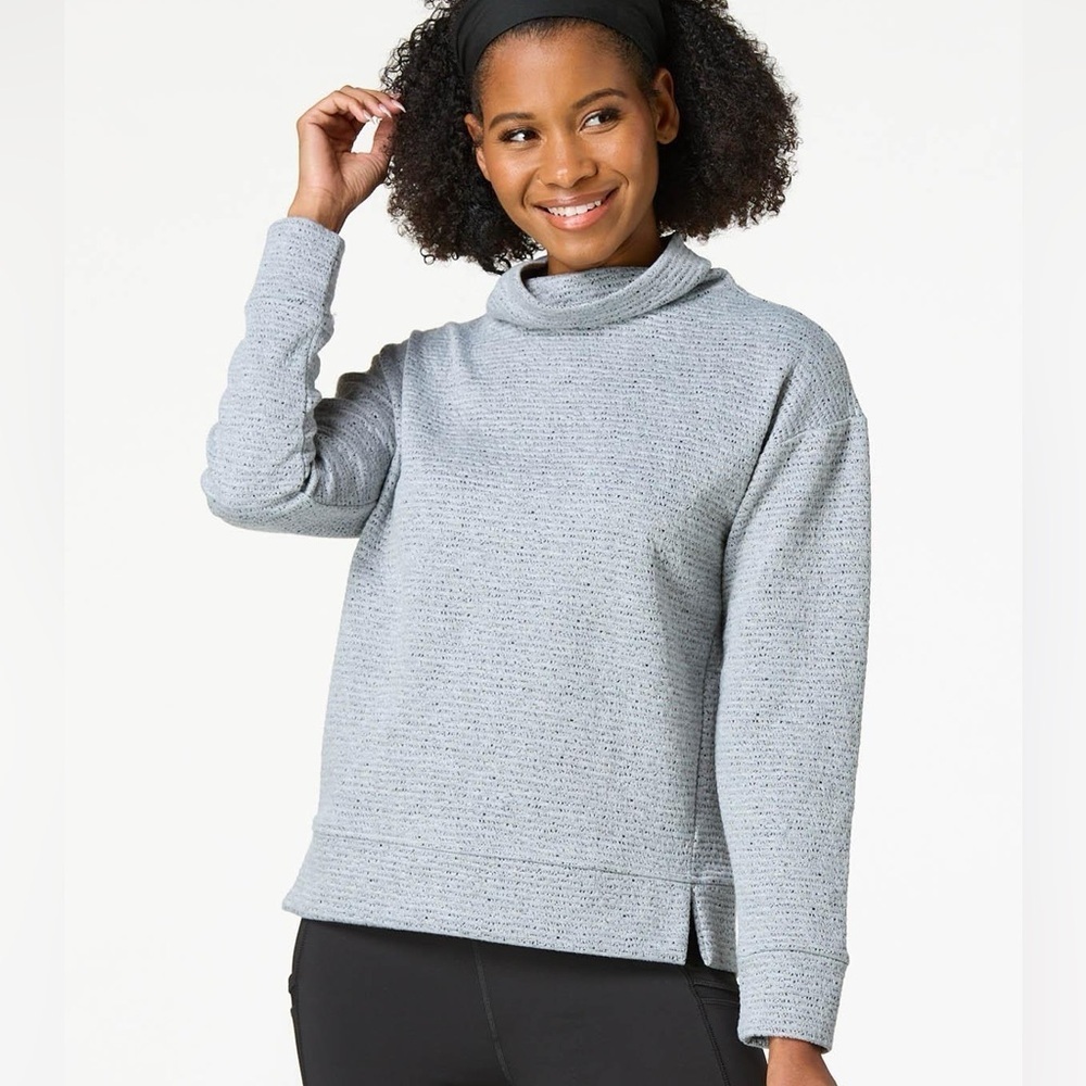 NWOT Cato Textured Mockneck Sweatshirt in Heather Gray Size 2X